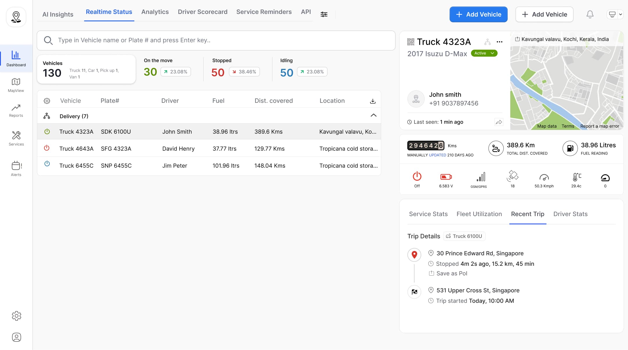 Dashboard mockup showing application interface